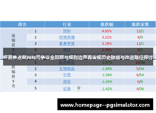 杯赛焦点裁判判罚争议全回顾与规则边界再审视历史脉络与改进路径探讨